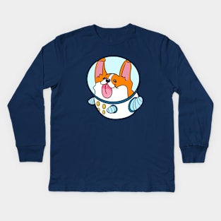 Space Corgi Kids Long Sleeve T-Shirt